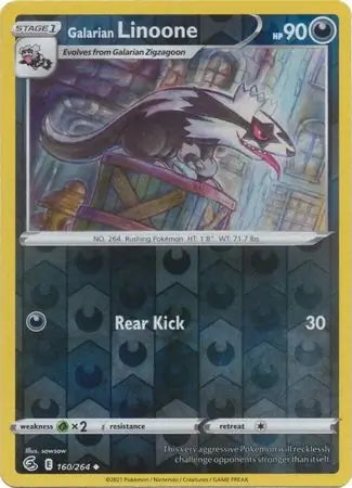 Fusion Strike Galarian Linoone #160/264 reverse holo